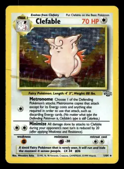 Clefable 1/64 Holo Rare Jungle Set Pokemon Card - 2 - Image 1