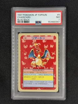 PSA 7 1997 Pokemon Card Topsun Charizard Blue Back＃6 Japanese - Image 1