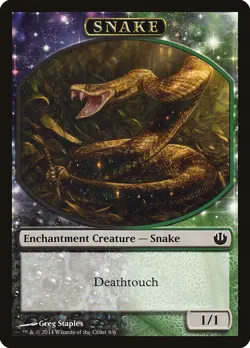 Snake 1x TOKEN MtG ENGLISH Journey into Nyx SP/NM - Image 1