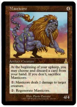 Magic Urza's Destiny 1999 - #134/143 Masticore RARE TCG Card, Unplayed - Image 1