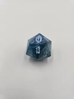 MTG Final Fantasy: GIFT Bundle Crystal Blue Oversized D20 Die spin down counter - Image 1