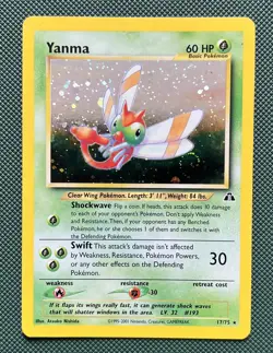 SWIRL Yanma 17/75 Neo Discovery Holo Pokemon NM 💎 Vintage - Image 1