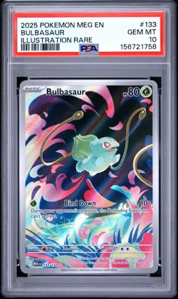Pokemon TCG Bulbasaur IR 133/132 Mega Evolutions PSA 10 - Image 1