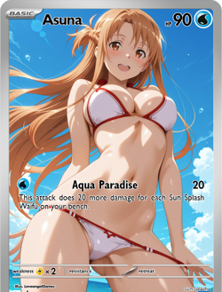 LoveangelGames-Season 2- Custom Card- Waifu Universe-Asuna-Sunsplash - Image 1