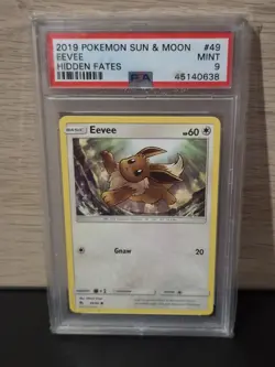 Eevee 49/68 Sun & Moon Hidden Fates - PSA 9 Mint Pokemon TCG - Image 1