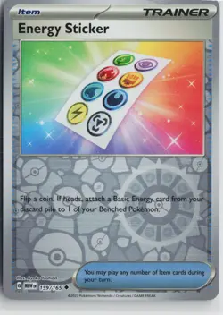 NM Energy Sticker 159/165 Uncommon 151 Pokemon Reverse Holo - Image 1
