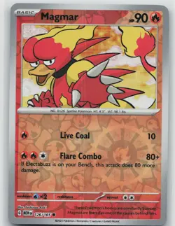 NM Magmar 126/165 Common 151 Pokemon Reverse Holo - Image 1