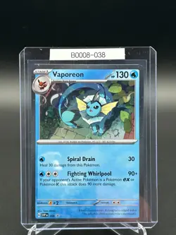 Pokemon TCG Vaporeon SVP 168 Scarlet & Violet Promo Cosmos Holo B0008-038 - Image 1