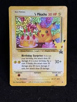 Pokemon Birthday Pikachu 24/53 Celebrations Classic Collection Holo - Image 1