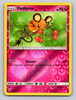 Dedenne 145/236 Unified Minds Cute Fairy Pokemon Discontinued Reverse Holo NM - Image 1