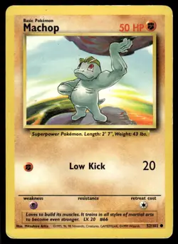 Machop 52/102 - Base Set Unlimited - Common MP - Image 1