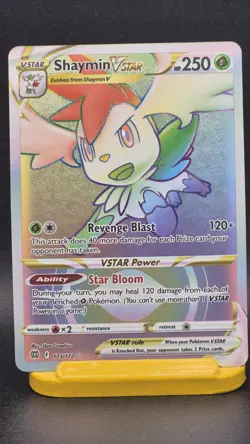 Pokemon TCG Shaymin VSTAR Rainbow Secret Rare Card 173/172 Brilliant Stars - Image 1