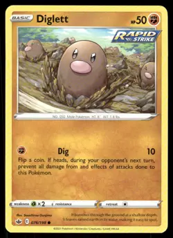 Diglett 076/198 - Chilling Reign - Common NM - Image 1