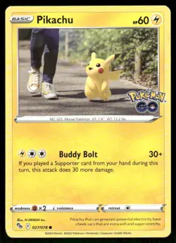 Pikachu 027/078 - Pokemon GO - Common LP - Image 1