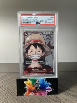 2023 ONE PIECE PREMIUM CARD COLLECTION 25TH EDITION #001 MONKEY D. LUFFY PSA 10 - Image 1
