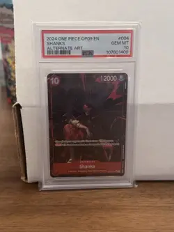 One Piece TCG Shanks OP09-004 SR Alt Art PSA 10 GEM MINT - Image 1