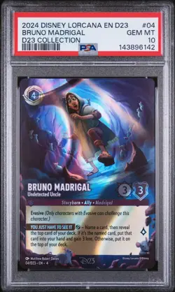 2024 DISNEY LORCANA EN D23 BRUNO MADRIGAL D23 COLLECTION #04/D23 PSA 10 - Image 1