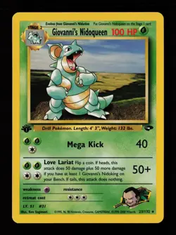 Giovanni's Nidoqueen 23/132 1st Edition Rare Gym Challenge Pokemon Cards - Image 1
