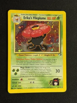 Pokemon TCG Gym Heroes Erika's Vileplume 5/132 Holo Rare Vintage Card SWIRL - Image 1