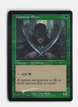 Llanowar Elves (Retro Frame) 1 Foil Media Promos MTG NM - Image 1