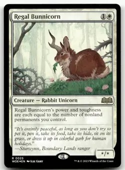 Regal Bunnicorn #25 (Foil) (NM) Wilds of Eldraine WOE Magic MTG - Image 1