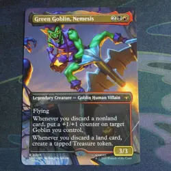 MTG Green Goblin, Nemesis 0023 (Borderless) [Marvels Spider-Man, Near mint] - Image 1