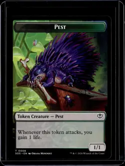 Fractal (0004) // Pest (0008) Token - 4 // 8 - Foil - SOS - NM - MTG - Image 1