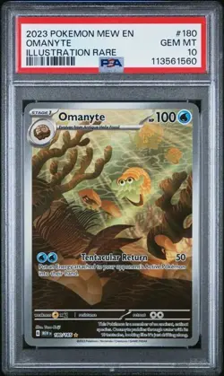 Omanyte 180/165 PSA 10 Pokemon SV: 151 Illustration Rare - Image 1
