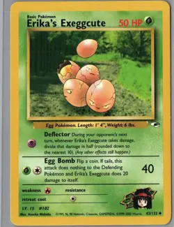 Erika's Exeggcute 43/132 Uncommon Gym Heroes Pokemon Unlimited Lightly Played - Image 1