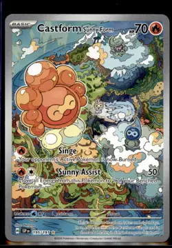 Pokemon TCG Castform Sunny Form Illustration Rare SV08:Surging Sparks 195/191 NM - Image 1