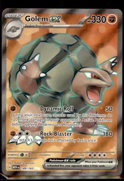 Pokemon TCG - Golem ex Ultra Rare SV: Scarlet & Violet 151 189/165 NM - Image 1