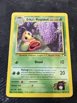ERIKA'S WEEPINBELL 48/132 UNCOMMON GYM HEROES POKEMON UNLIMITED LP- - Image 1
