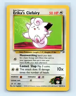 Pokemon tcg Gym Heroes Erika's Clefairy Lightly played - Image 1