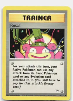 Recall 116/132 Uncommon Gym Heroes Pokemon Unlimited Near Mint - Image 1