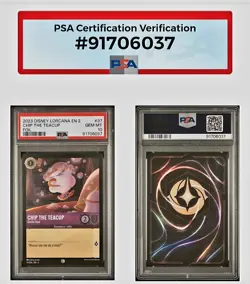 2023 CHIP THE TEACUP Gentle Soul FOIL #37 Disney Lorcana ROTF EN 2 PSA 10 GM-MT - Image 4