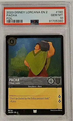 2023 PACHA - Village Leader - Disney Lorcana ROTF EN2 #190 PSA 10 Gem Mint - Image 1