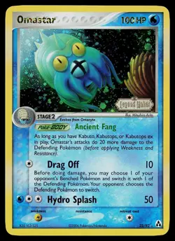 Pokemon Card - Omastar Legend Maker 23/92 Reverse Holo Rare Stamped - Image 1