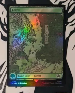 MTG *FOIL FULL ART * Lord Of The Rings FOREST #281 NM - Image 1
