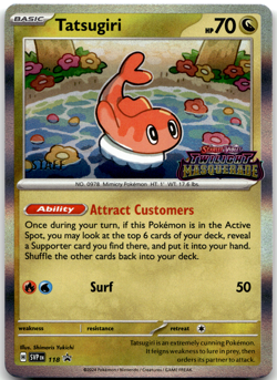 Tatsugiri SVP 118 STAFF Pre Release Promo Twilight Masquerade Pokemon Card NM - Image 1