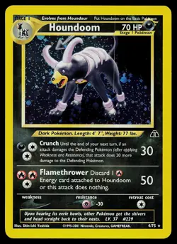 Pokemon Card - Houndoom Neo Discovery 4/75 Holo Rare - Image 1