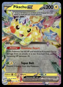 Pikachu ex 057/191 Double Rare Surging Sparks Pokemon Near Mint - Image 1