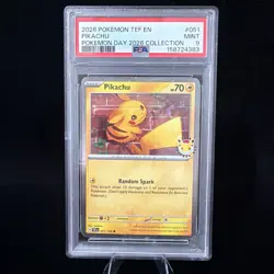 Pokemon Pikachu 051/162 Pokemon Day 2026 Collection Holo PSA 9 English - Image 1