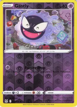 Gastly Lost Origin 064/196 Reverse Holo Pokemon TCG NM - Image 1
