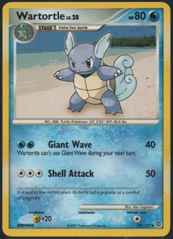 Wartortle 75/132 Secret Wonders 2007 Uncommon Lightly Played Pokemon Card TCG - Image 1