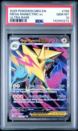 PSA 10 MEGA MANECTRIC EX 158/132 ULTRA RARE MEGA EVOLUTION POKEMON ⚡ - Image 1