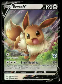 Eevee V (Eevee Stamped) SWSH065 Holo Promo Battle Academy 2022 Pokemon Holo LP - Image 1