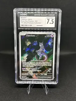 Pokemon Mewtwo Black Star Promo 052 CGC Near Mint 7.5, 151 Collection - Image 1