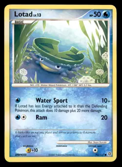 Lotad 92/132 Common Secret Wonders Pokemon Moderately Played - Image 1