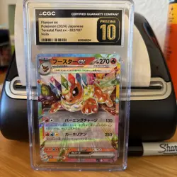 CGC Pristine 10 Flareon Ex 022/187 HOLO JP Pokemon Card - Image 1