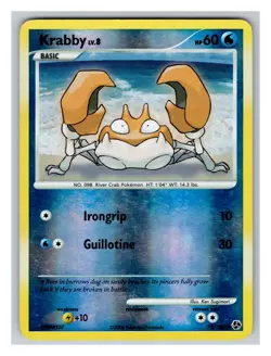 Krabby 75/106 LP Pokemon Cards Great Encounters Reverse Holo Rare - Image 1